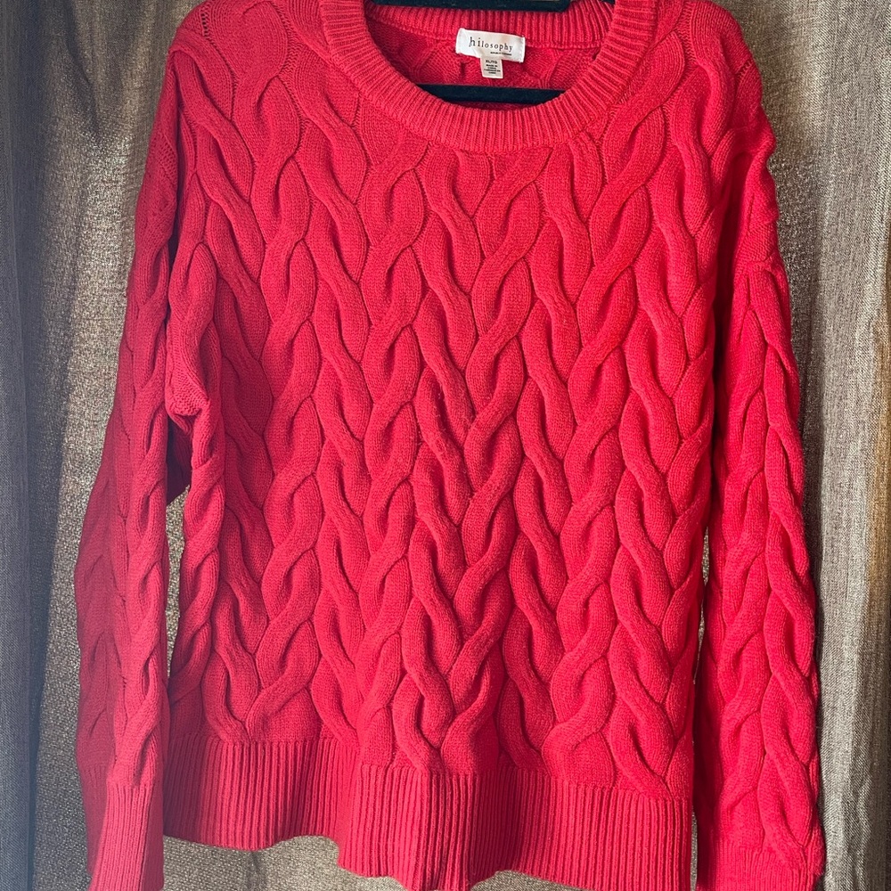 Chunky Knit Red Sweater